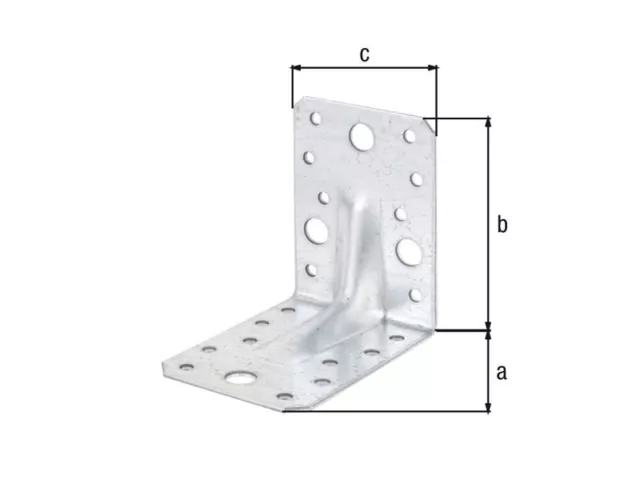 Winkelverbinder 90 x 90 x 65 x 2,5mm für Schwerlast mit Sicke Steg Winkel 50 St.