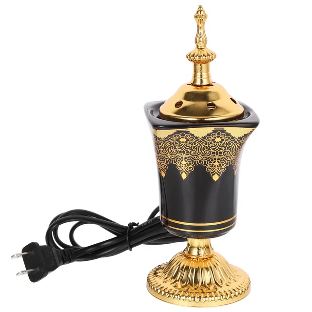 Bruciatore Di Incenso Arabo In Metallo Dorato - Supporto Per Carbone E Incenso, Usato Per Aromaterapia, Yoga, Meditazione E Decorazione