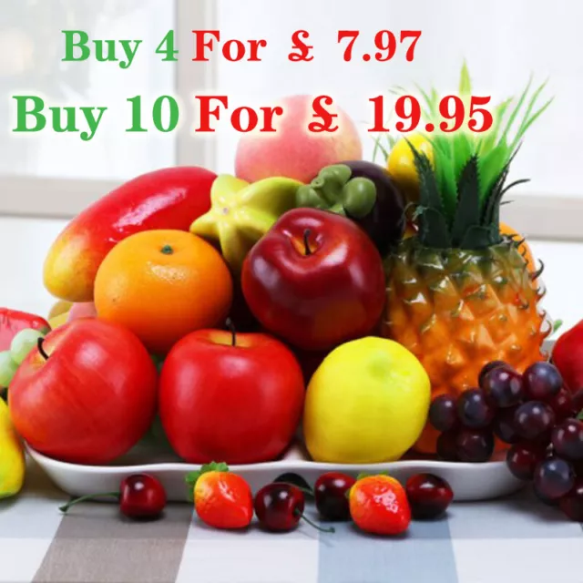 Lifelike Artificial Plastic Fruit Vegetables Kitchen Home Display Party Decor