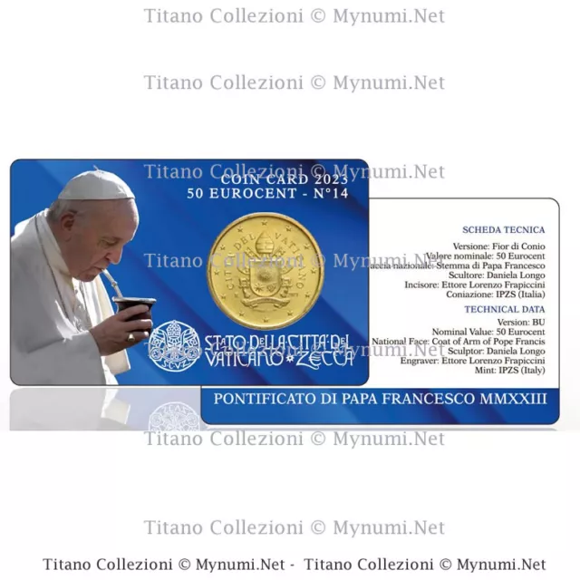 2023 * Coincard VATICANO 50 Centesimi "Papa Francesco" N.14