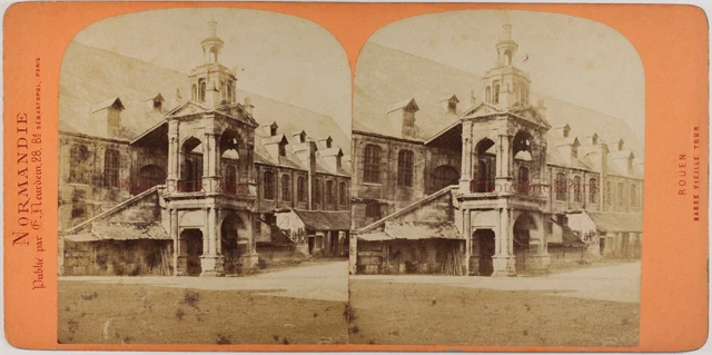 Frankreich Rouen Alt -umfang c1875 Foto Neurdein Stereo Vintage Albumin P28L5n