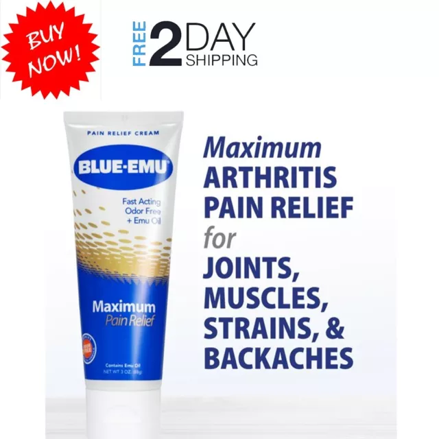 Blue-Emu Maximum Pain Relief Cream for Arthritis, Muscles, and Joints, 3 oz