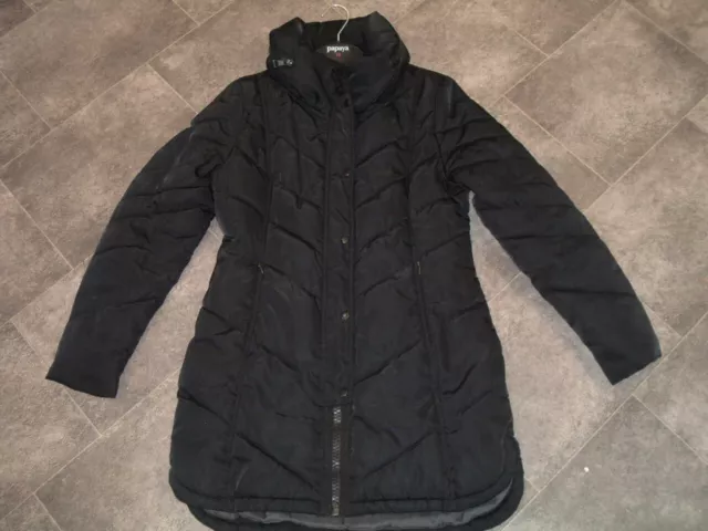 Size 10 Petite Next Black Padded Coat With Hood