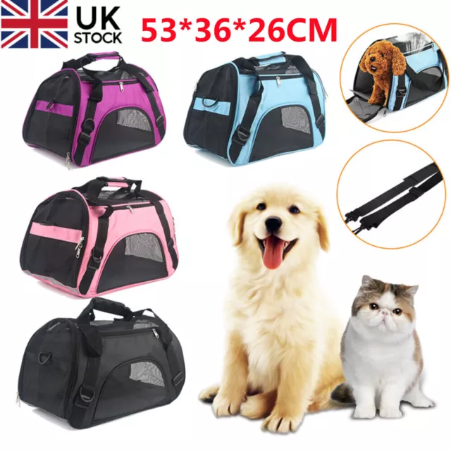 Large Pet Carrier Bag AVC Portable Soft Fabric Fold Dog Cat Puppy Travel Bag UK