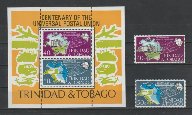 9102  Trinidad und Tobago UPU 328-29 + Block 12  postfrisch