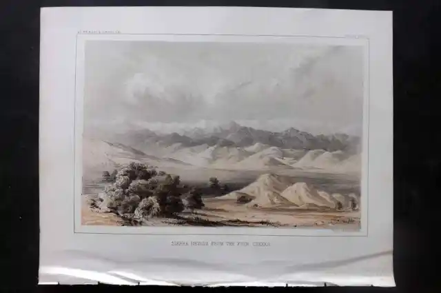 Williamson 1856 Antique Print. Sierra Nevada from the Four Creeks California