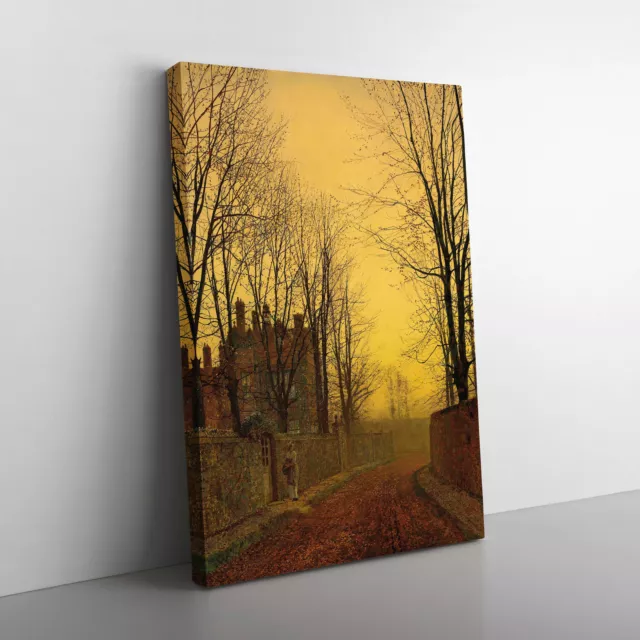 An Autumn Lane By John Atkinson Grimshaw Canvas Wall Art Print Framed Picture