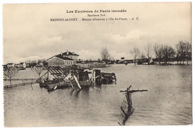 CPA 94 - MAISONS ALFORT (Val de Marne) - Maison effondrée à l'Ile St-Pierre