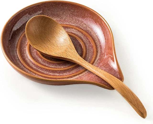 Spoon Rest for Kitchen Counter, Ceramic Spoon Holder for Stove Top Large Utensil