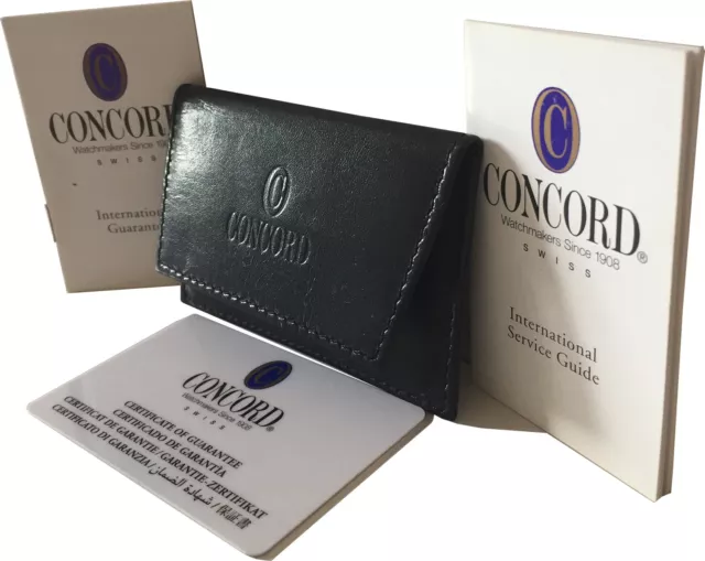 Concord Montre Vierge Garantie Garanti Certificat Carte & Livret Cuir Pochette