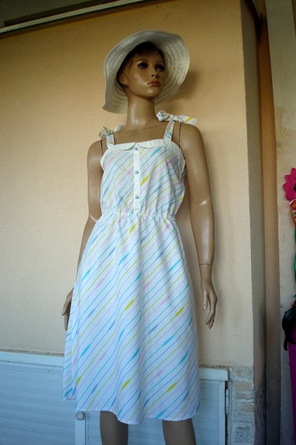 Robe Chipie Femme à Bretelles - Carreaux Vert Et Jaune - Coton Neuve Avec étiquettes