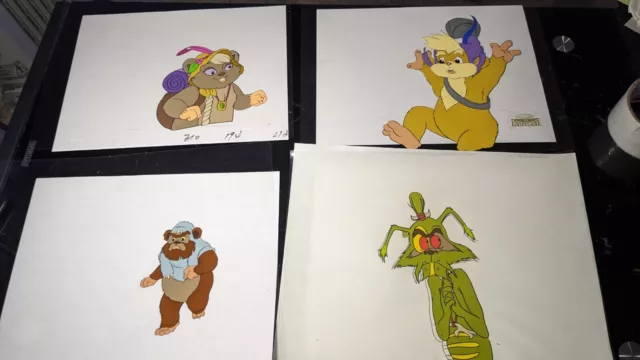 EWOKS animation cels BACKGROUND production art  Vtg Star Wars Toys Figures I12