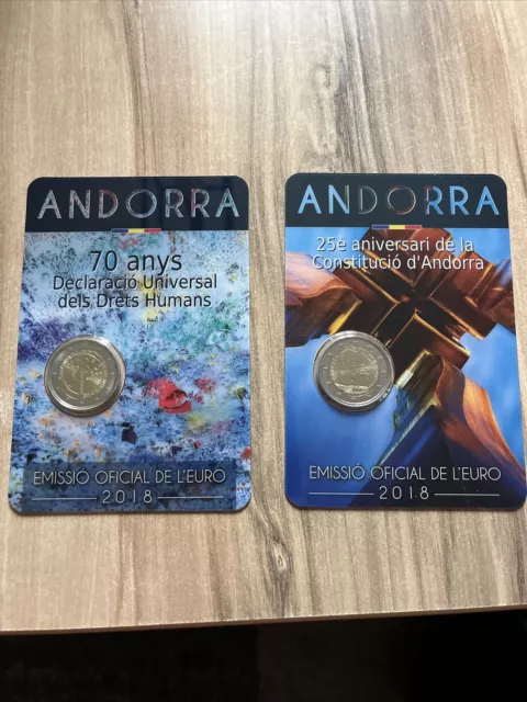 Andorra 2 x 2 Euro 2018 Verfassung + Menschenrechte CoinCard Gedenkmünzen coins