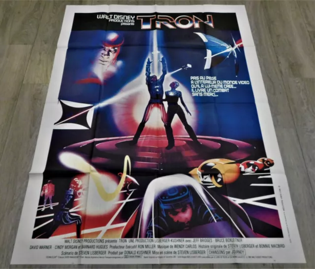 Tron French Movie Poster Original 47"63 1982 S. Lisberger Jeff Bridges Disney