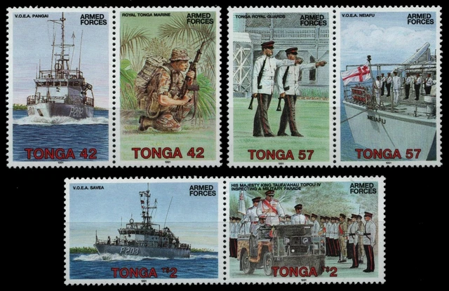 Tonga 1991 - Mi-Nr. 1196-1201 ** - MNH - Schiffe / Ships - Army