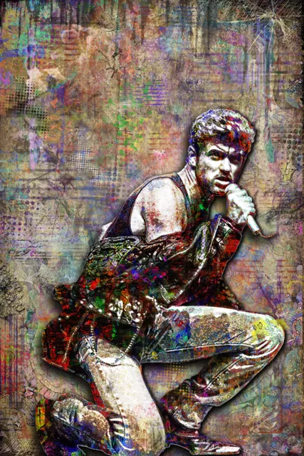 GEORGE MICHAEL 12x18in Poster George Michael Art Tribute Print Free Shipping US