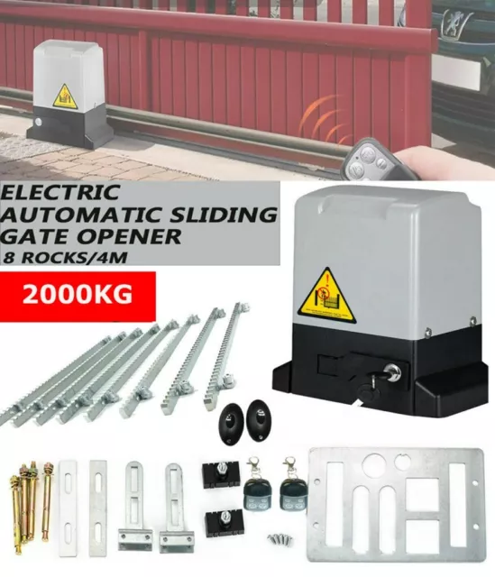 2000KG Automatic Sliding Electric Gate Opener Motor Driveway Security Kit 750W