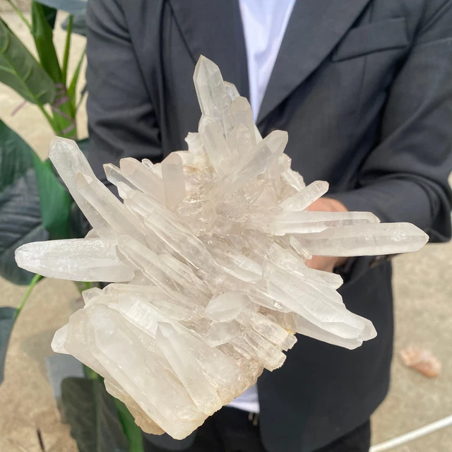 3.1lb Large Natural Clear White Quartz Crystal Cluster Rough Healing Specimen 3