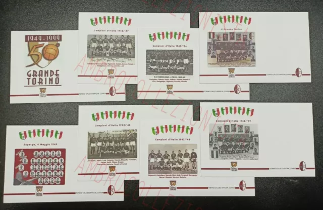 Lotto 8 Cartoline Grande Torino Calcio 1949 1999 50° Anniversario - Non Timbrate