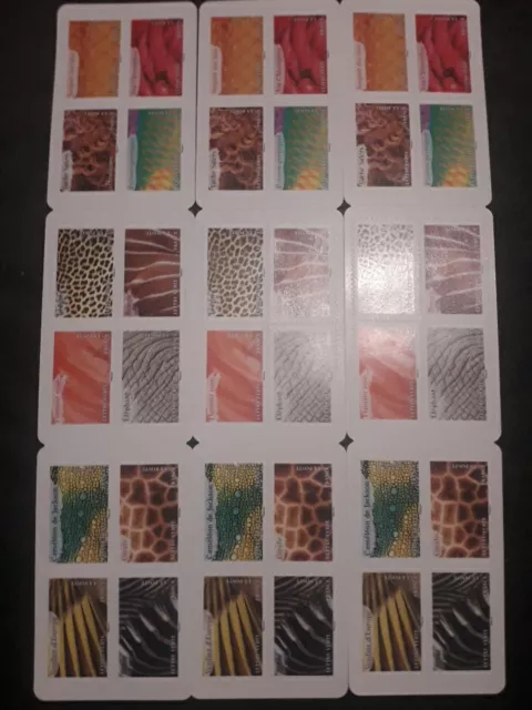 3 Carnets De 12 timbres Vert france neuf Animaux En Couleurs Non Obliteres.