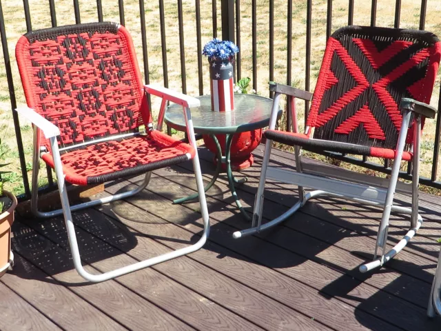 RETRO MACRAME LAWN CHAIRS - Price per chair $35