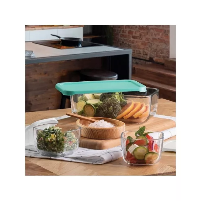 Set de 3 boites de conservation alimentaire en verre Pasabahce