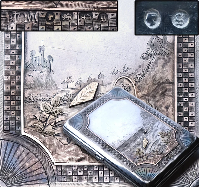 Birmingham Antique Silver Cigarette Case Box 1881 Hallmarked Thomas Marsh & Co