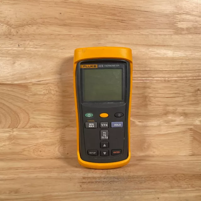 Fluke 52-II Black/Yellow Handheld Battery Powered Dual Input Digital Thermometer