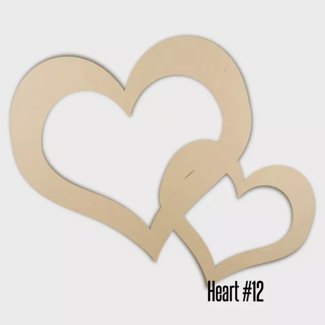 Wooden Heart Shape 100-600mm 3mm MDF - Craft Unpainted 3mm MDF - Laser Cut