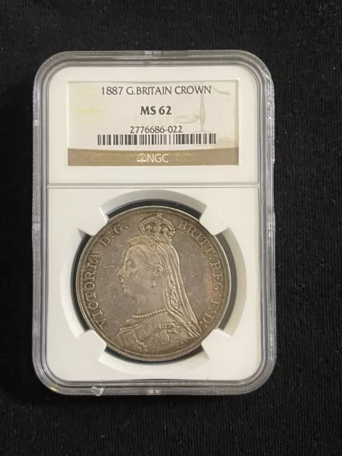 1887 Great Britain NGC MS62 Queen  Victoria Silver Crown
