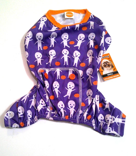 Dog Puppy Mummy Pumpkin Halloween Pajamas, Costume – Small