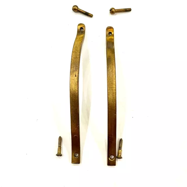 Vintage Brass Handles / Pulls Cabinet Door Furniture Desk Drawer - w/ Screws