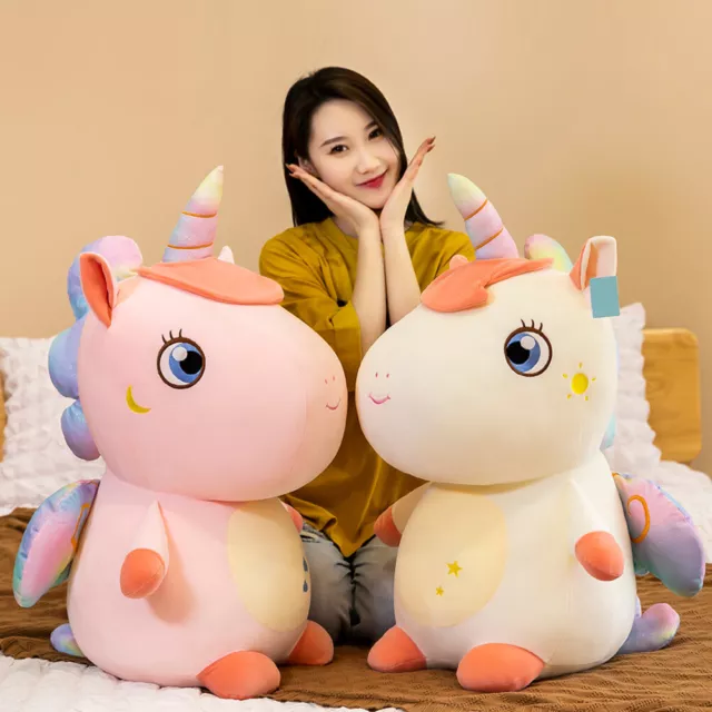 Kids Rainbow Cute Unicorn Soft Throw Plush Pillow Animals Doll Toy Girls Gift