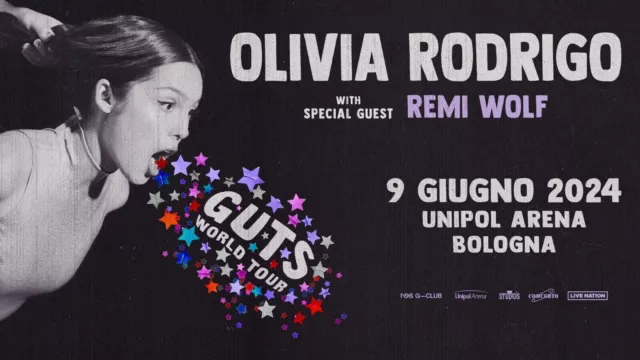 BIGLIETTO Olivia Rodrigo – GUTS world tour tribuna concerto Bologna 09/06/24