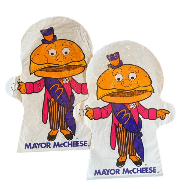 Vintage McDonald’s Mayor McCheese Plastic Hand Puppet Sleeve Dual Sided GUC SEE