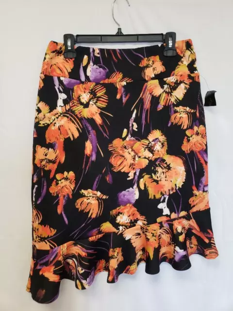 MSRP $59 Thalia Sodi Womens Skirt Black Floral Size L