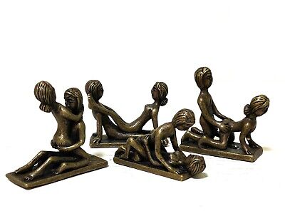 Brass Sex Position Figur Statue Amulet Sexual Lover Attraction Charm Craft Curio