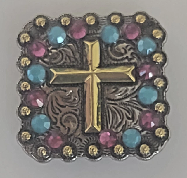 Juego de 2 sillas de montar de caballo Conchos brida occidental baya cruz CO140