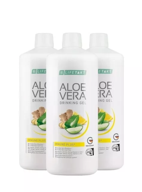 LR Aloe Vera Drinking Gel- Immune Plus- Ingwer, Honig 3x 1000ml NEU OVP 08/2024