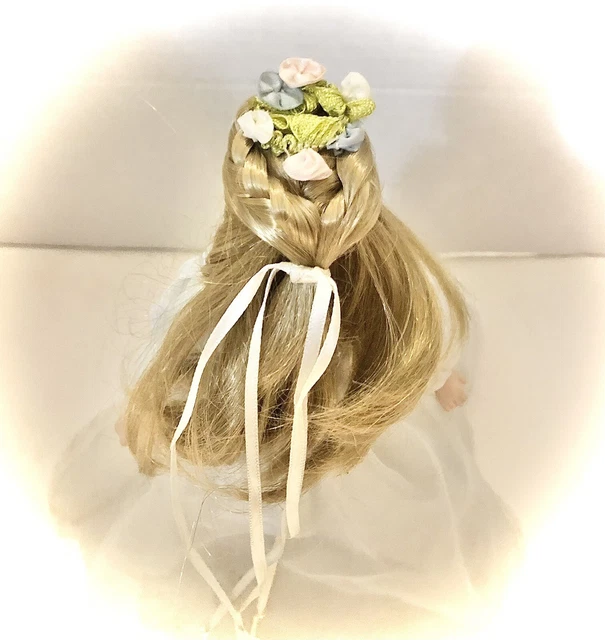 VINTAGE FAIRY TALE CINDERELLA PORCELAIN AVON COLLECTOR DOLL~9-1/2”~1984 w/ STAND 6