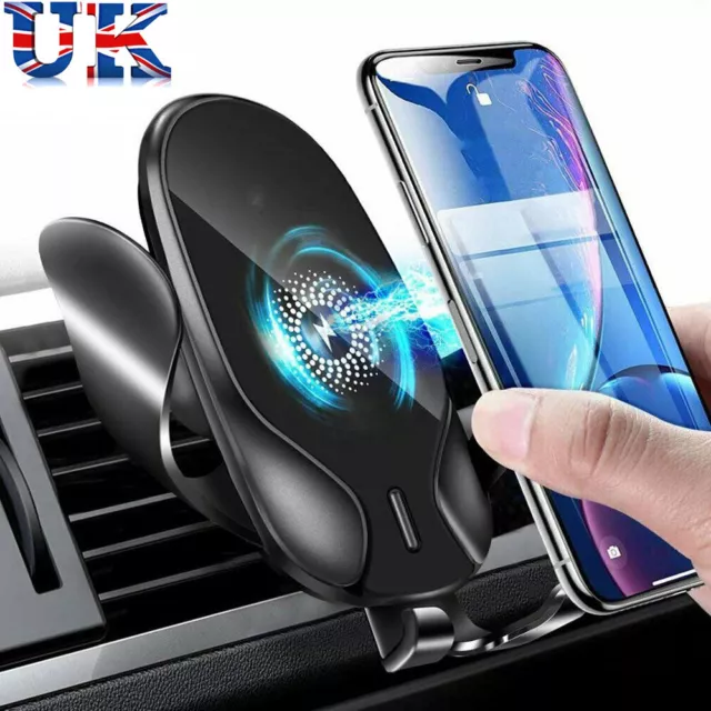Wireless Car Charger Mount Phone Holder Automatic Clamping Qi Fast Charging 10W