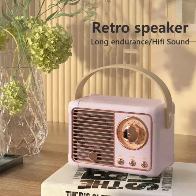 Retro Hifi Stereo Bluetooth Speaker Portable Wireless Vintage Speaker Plastic'