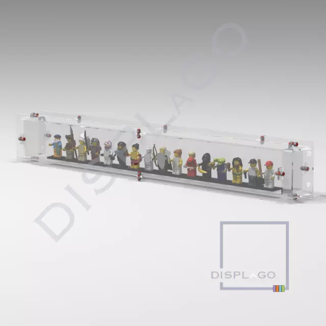 Wall Mounted Display case for up to 18 LEGO® minifigures. Mini Series Display
