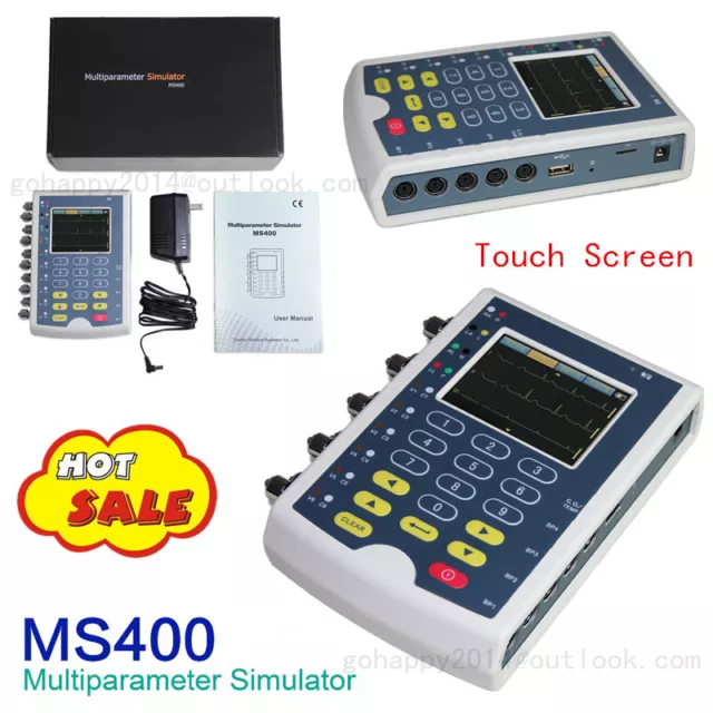 Color Touch screen MS400 Multi Parameter Patient Simulator ECG IBP RESP TEMP CE