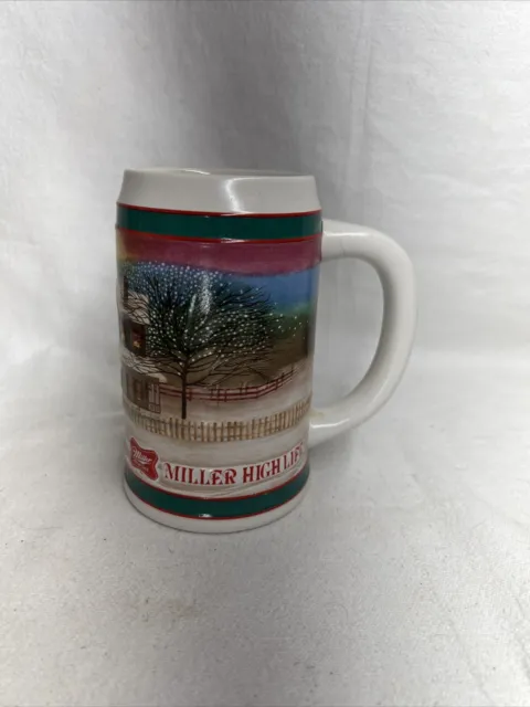 Genuine Miller High Life To The Best Holiday Traditions Beer Stein  Vintage 6"
