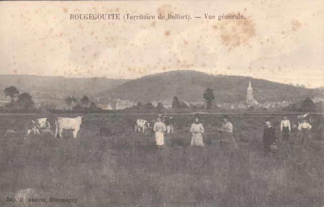 Carte postale ancienne TERRITOIRE DE BELFORT ROUGEGOUTTE vue générale écrite