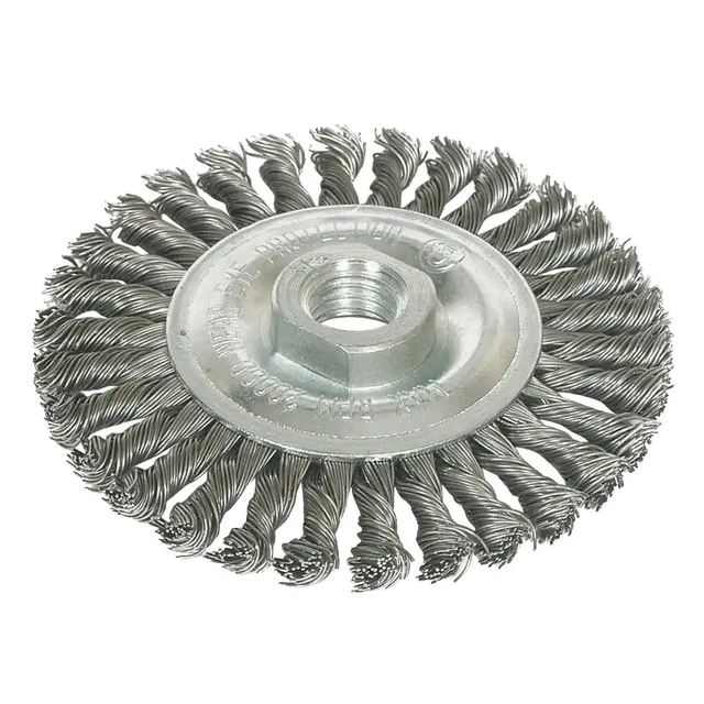 4 In. X 5/8 In.-11 Threaded Arbor Stringer Bead Twist Wire Wheel Brush | (NEW)