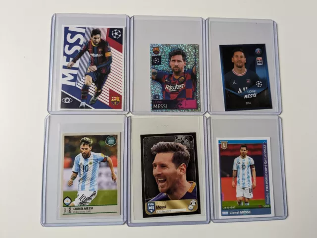 Panini Topps Champions League World Cup Lionel Messi Foil Unused Stickers Lot X6