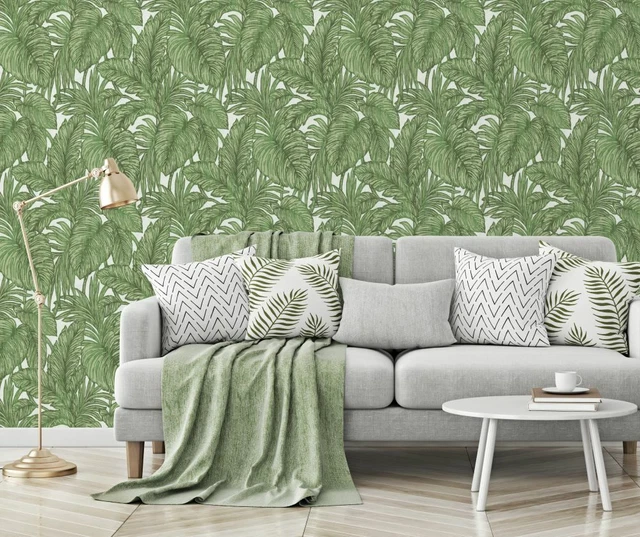 Schwergewichtige geblasene Vinyl, kleben Sie die Wand, Dschungelblatt Design Tapete