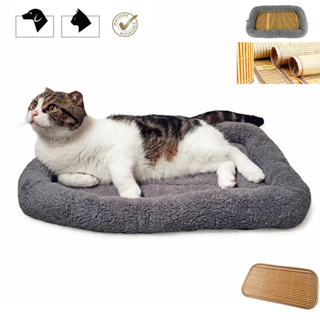 Summer Soft Fleece Pet Blanket Kennel Bed Mat Pad Cushion Bamboo ​for Dog Cat